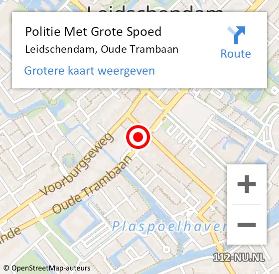 Locatie op kaart van de 112 melding: Politie Met Grote Spoed Naar Leidschendam, Oude Trambaan op 14 april 2022 16:56