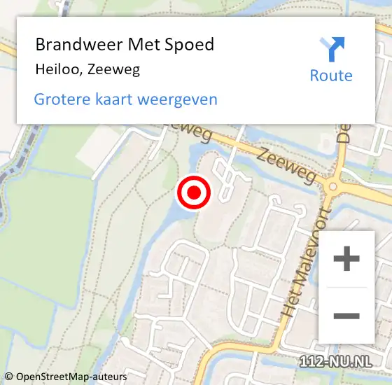 Locatie op kaart van de 112 melding: Brandweer Met Spoed Naar Heiloo, Zeeweg op 14 april 2022 17:28