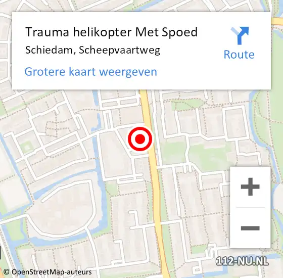 Locatie op kaart van de 112 melding: Trauma helikopter Met Spoed Naar Schiedam, Scheepvaartweg op 14 april 2022 18:55