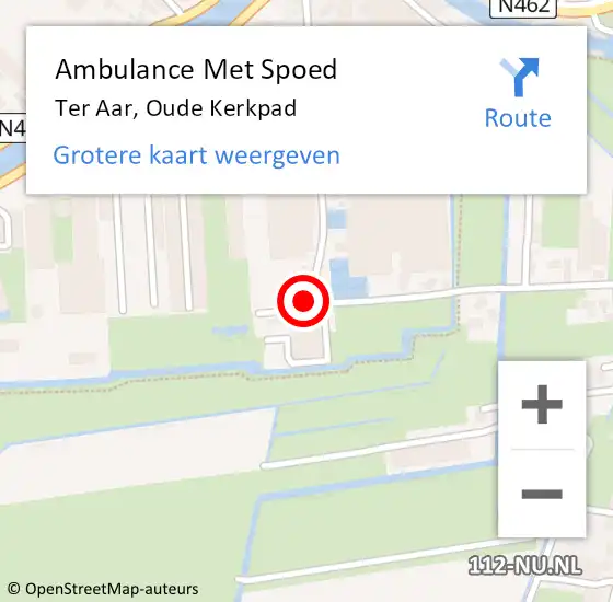 Locatie op kaart van de 112 melding: Ambulance Met Spoed Naar Ter Aar, Oude Kerkpad op 14 april 2022 19:27