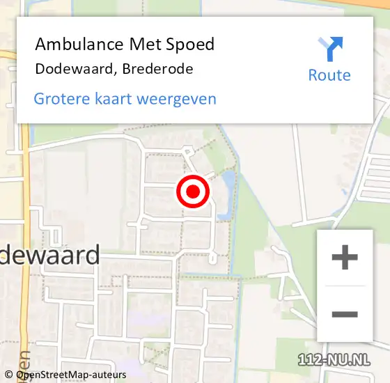 Locatie op kaart van de 112 melding: Ambulance Met Spoed Naar Dodewaard, Brederode op 14 april 2022 19:34