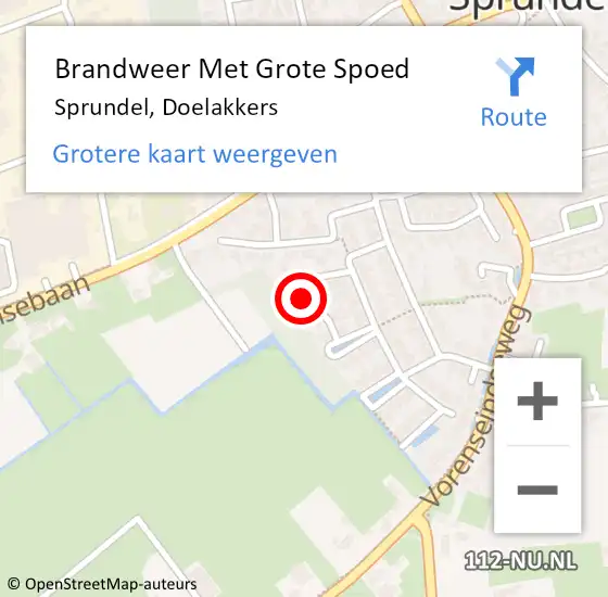 Locatie op kaart van de 112 melding: Brandweer Met Grote Spoed Naar Sprundel, Doelakkers op 14 april 2022 20:09