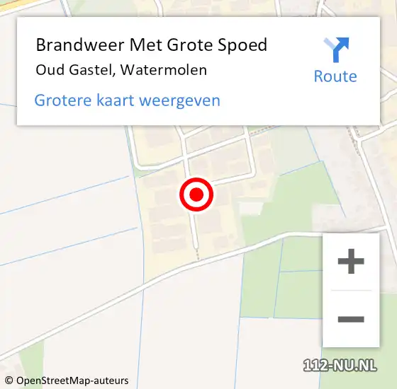 Locatie op kaart van de 112 melding: Brandweer Met Grote Spoed Naar Oud Gastel, Watermolen op 14 juli 2014 13:34