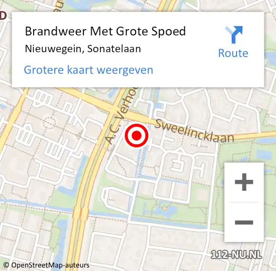 Locatie op kaart van de 112 melding: Brandweer Met Grote Spoed Naar Nieuwegein, Sonatelaan op 15 april 2022 00:11