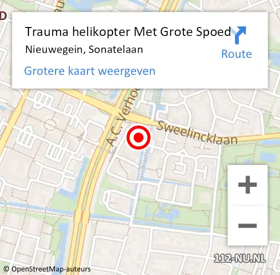 Locatie op kaart van de 112 melding: Trauma helikopter Met Grote Spoed Naar Nieuwegein, Sonatelaan op 15 april 2022 00:20