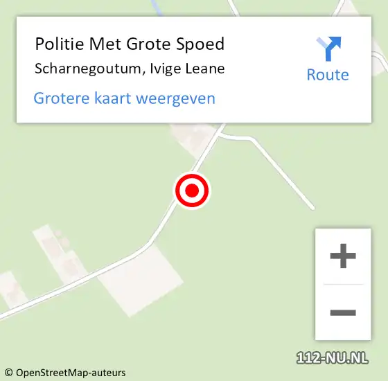 Locatie op kaart van de 112 melding: Politie Met Grote Spoed Naar Scharnegoutum, Ivige Leane op 15 april 2022 00:23