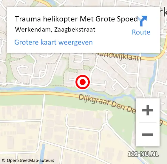 Locatie op kaart van de 112 melding: Trauma helikopter Met Grote Spoed Naar Werkendam, Zaagbekstraat op 15 april 2022 00:39