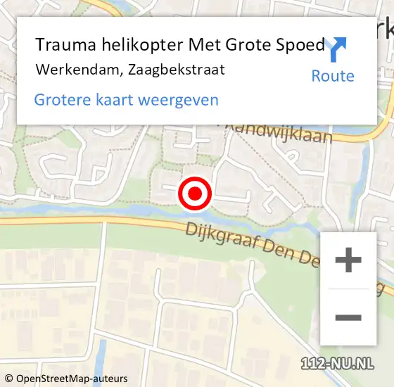 Locatie op kaart van de 112 melding: Trauma helikopter Met Grote Spoed Naar Werkendam, Zaagbekstraat op 15 april 2022 00:40