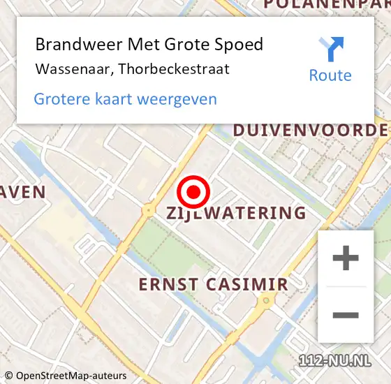 Locatie op kaart van de 112 melding: Brandweer Met Grote Spoed Naar Wassenaar, Thorbeckestraat op 15 april 2022 02:26