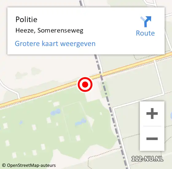 Locatie op kaart van de 112 melding: Politie Heeze, Somerenseweg op 15 april 2022 03:28