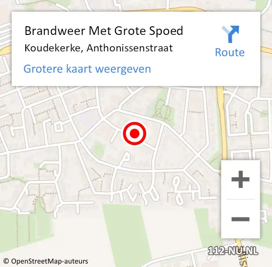 Locatie op kaart van de 112 melding: Brandweer Met Grote Spoed Naar Koudekerke, Anthonissenstraat op 15 april 2022 04:27