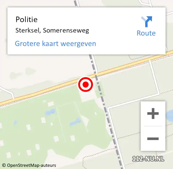 Locatie op kaart van de 112 melding: Politie Sterksel, Somerenseweg op 15 april 2022 07:11