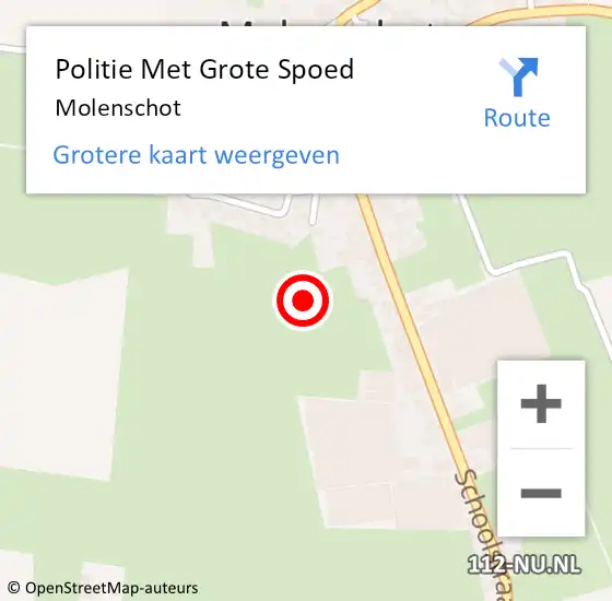 Locatie op kaart van de 112 melding: Politie Met Grote Spoed Naar Molenschot op 15 april 2022 07:50