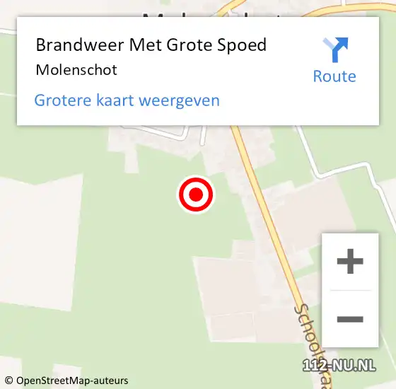 Locatie op kaart van de 112 melding: Brandweer Met Grote Spoed Naar Molenschot op 15 april 2022 07:50