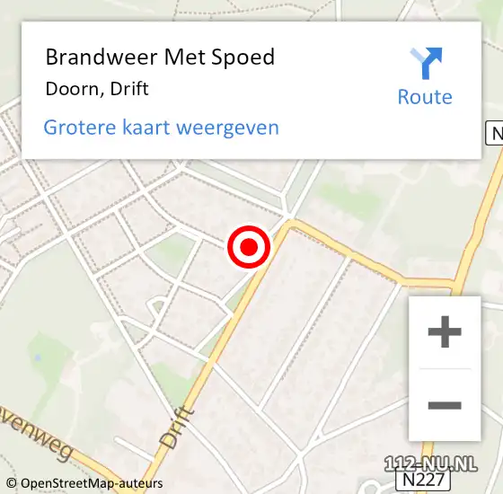 Locatie op kaart van de 112 melding: Brandweer Met Spoed Naar Doorn, Drift op 15 april 2022 08:03