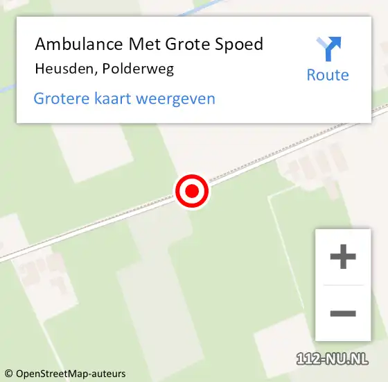 Locatie op kaart van de 112 melding: Ambulance Met Grote Spoed Naar Heusden, Polderweg op 14 juli 2014 14:05