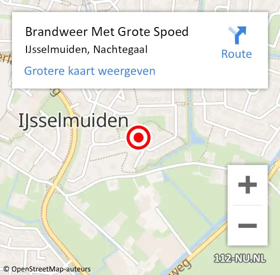 Locatie op kaart van de 112 melding: Brandweer Met Grote Spoed Naar IJsselmuiden, Nachtegaal op 15 april 2022 09:25