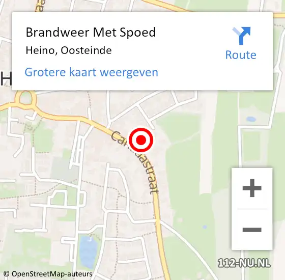 Locatie op kaart van de 112 melding: Brandweer Met Spoed Naar Heino, Oosteinde op 15 april 2022 09:30