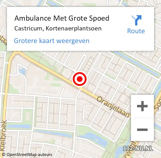 Locatie op kaart van de 112 melding: Ambulance Met Grote Spoed Naar Castricum, Kortenaerplantsoen op 15 april 2022 10:14