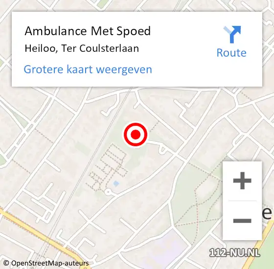 Locatie op kaart van de 112 melding: Ambulance Met Spoed Naar Heiloo, Ter Coulsterlaan op 15 april 2022 11:29