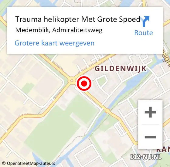 Locatie op kaart van de 112 melding: Trauma helikopter Met Grote Spoed Naar Medemblik, Admiraliteitsweg op 15 april 2022 11:42