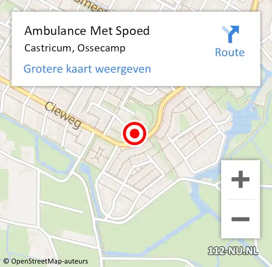 Locatie op kaart van de 112 melding: Ambulance Met Spoed Naar Castricum, Ossecamp op 15 april 2022 12:01