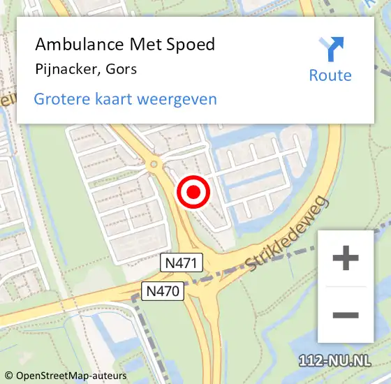 Locatie op kaart van de 112 melding: Ambulance Met Spoed Naar Pijnacker, Gors op 15 april 2022 12:04