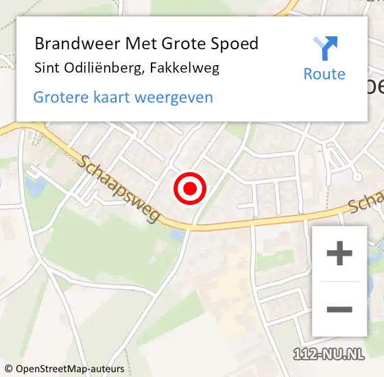 Locatie op kaart van de 112 melding: Brandweer Met Grote Spoed Naar Sint Odiliënberg, Fakkelweg op 15 april 2022 13:43