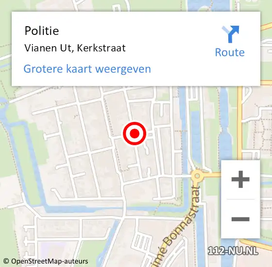 Locatie op kaart van de 112 melding: Politie Vianen Ut, Kerkstraat op 14 juli 2014 14:46