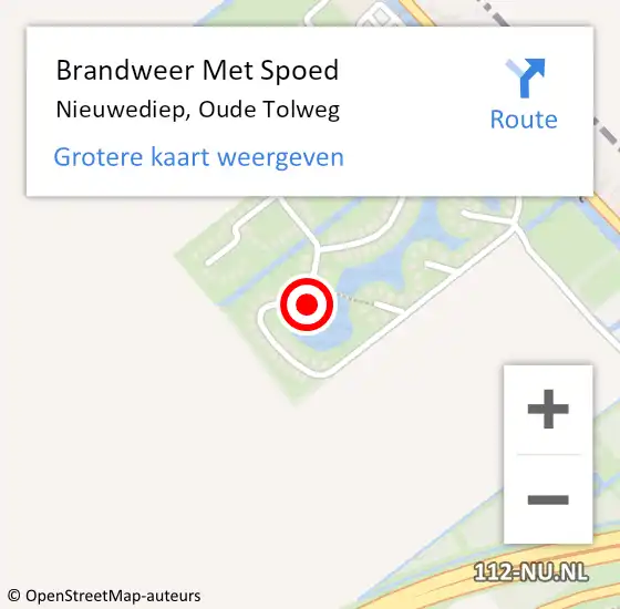 Locatie op kaart van de 112 melding: Brandweer Met Spoed Naar Nieuwediep, Oude Tolweg op 15 april 2022 14:45