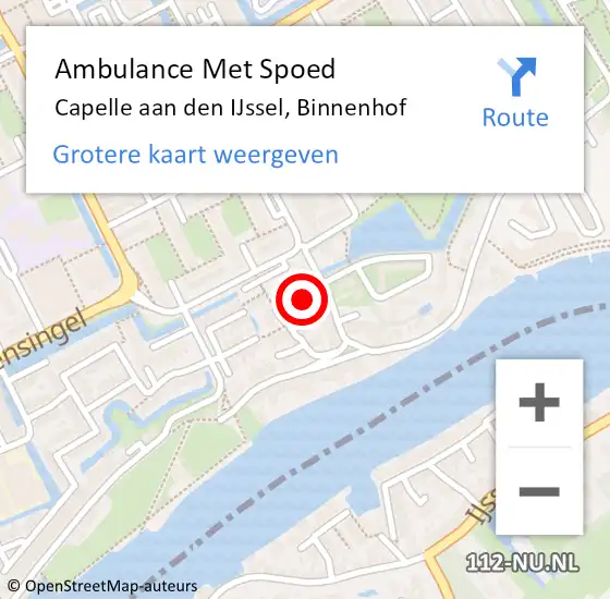 Locatie op kaart van de 112 melding: Ambulance Met Spoed Naar Capelle aan den IJssel, Binnenhof op 15 april 2022 15:04