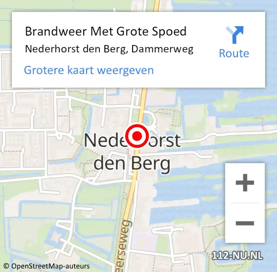 Locatie op kaart van de 112 melding: Brandweer Met Grote Spoed Naar Nederhorst den Berg, Dammerweg op 14 juli 2014 14:50