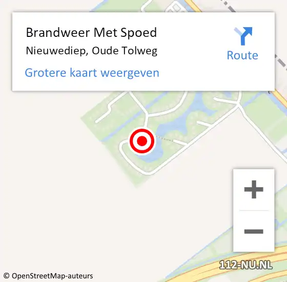 Locatie op kaart van de 112 melding: Brandweer Met Spoed Naar Nieuwediep, Oude Tolweg op 15 april 2022 15:13