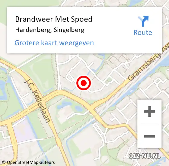 Locatie op kaart van de 112 melding: Brandweer Met Spoed Naar Hardenberg, Singelberg op 15 april 2022 15:48