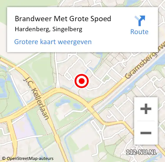 Locatie op kaart van de 112 melding: Brandweer Met Grote Spoed Naar Hardenberg, Singelberg op 15 april 2022 16:02