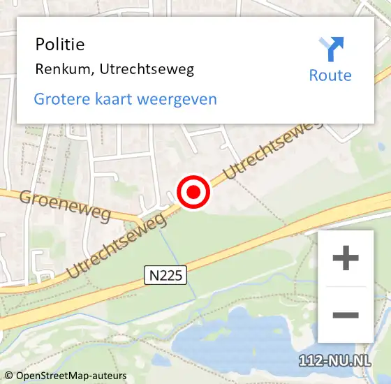 Locatie op kaart van de 112 melding: Politie Renkum, Utrechtseweg op 14 juli 2014 14:56