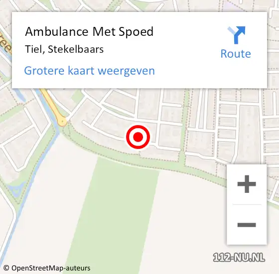 Locatie op kaart van de 112 melding: Ambulance Met Spoed Naar Tiel, Stekelbaars op 15 april 2022 17:32