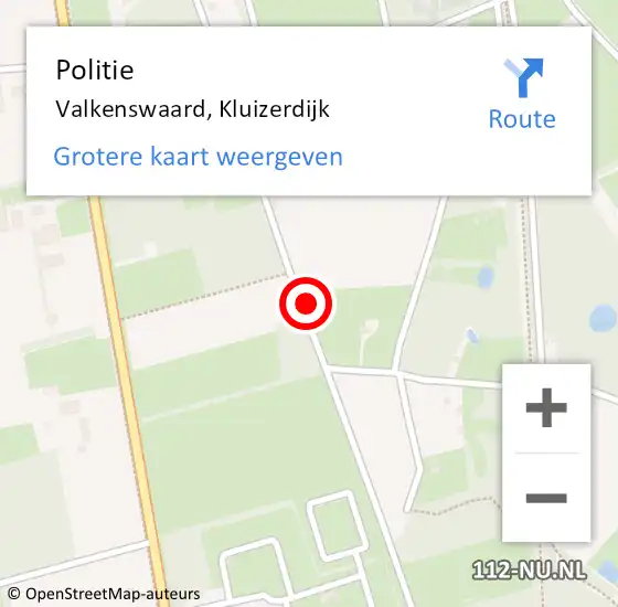 Locatie op kaart van de 112 melding: Politie Valkenswaard, Kluizerdijk op 15 april 2022 17:38