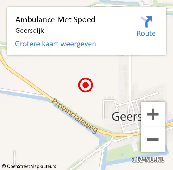 Locatie op kaart van de 112 melding: Ambulance Met Spoed Naar Geersdijk op 15 april 2022 18:07