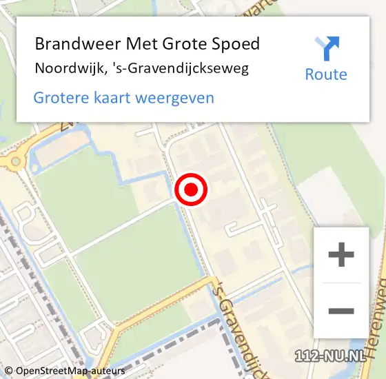 Locatie op kaart van de 112 melding: Brandweer Met Grote Spoed Naar Noordwijk, 's-Gravendijckseweg op 15 april 2022 20:29