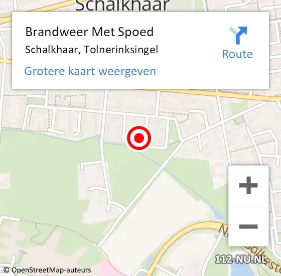 Locatie op kaart van de 112 melding: Brandweer Met Spoed Naar Schalkhaar, Tolnerinksingel op 15 april 2022 21:18