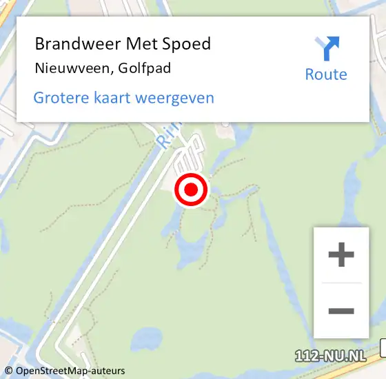 Locatie op kaart van de 112 melding: Brandweer Met Spoed Naar Nieuwveen, Golfpad op 15 april 2022 21:23