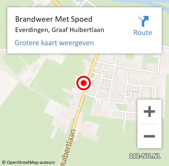 Locatie op kaart van de 112 melding: Brandweer Met Spoed Naar Everdingen, Graaf Huibertlaan op 15 april 2022 22:27