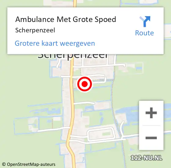 Locatie op kaart van de 112 melding: Ambulance Met Grote Spoed Naar Scherpenzeel op 15 april 2022 22:43