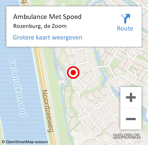 Locatie op kaart van de 112 melding: Ambulance Met Spoed Naar Rozenburg, de Zoom op 15 april 2022 23:45