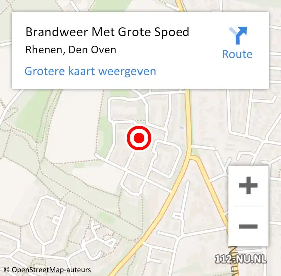 Locatie op kaart van de 112 melding: Brandweer Met Grote Spoed Naar Rhenen, Den Oven op 16 april 2022 00:04