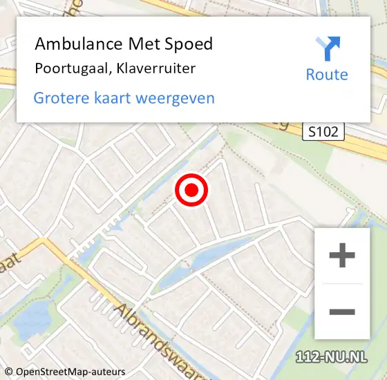 Locatie op kaart van de 112 melding: Ambulance Met Spoed Naar Poortugaal, Klaverruiter op 16 april 2022 04:33