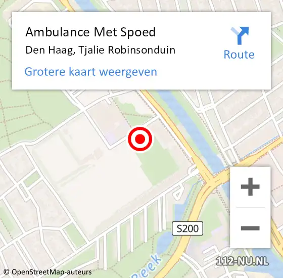 Locatie op kaart van de 112 melding: Ambulance Met Spoed Naar Den Haag, Tjalie Robinsonduin op 16 april 2022 04:54