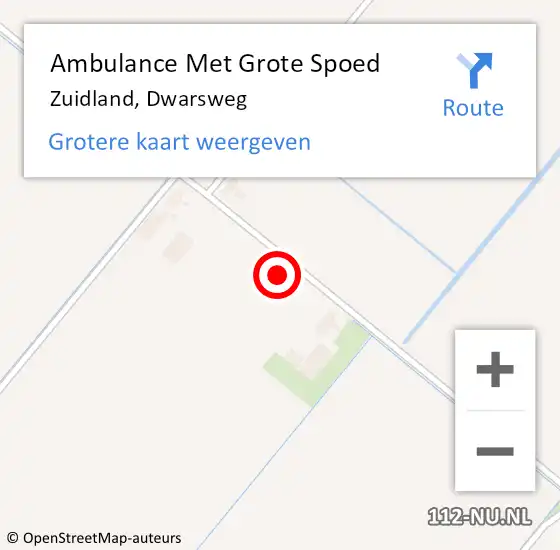 Locatie op kaart van de 112 melding: Ambulance Met Grote Spoed Naar Zuidland, Dwarsweg op 16 april 2022 07:29