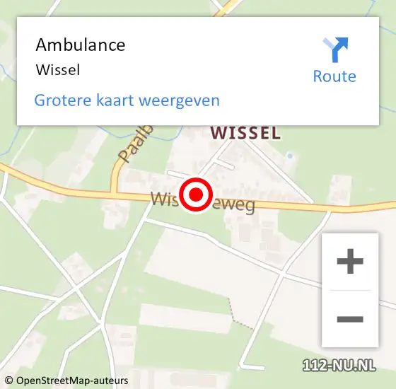 Locatie op kaart van de 112 melding: Ambulance Wissel op 16 april 2022 07:49